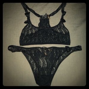 NWT Lace and Silk Bralette and Panty Set